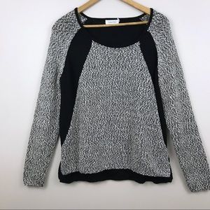 Calvin Klein colorblock crewneck glitter sweater